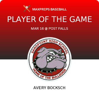 #4 Avery Bocksch Player of the Game badge
