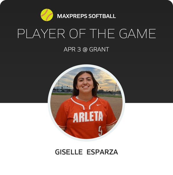 #9 GISELLE ESPARZA Player of the Game badge