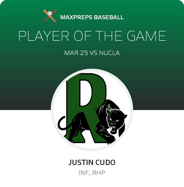 #12 Justin Cudo Player of the Game badge