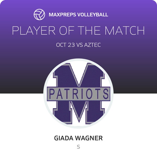 #7 Giada Wagner Player of the Game badge