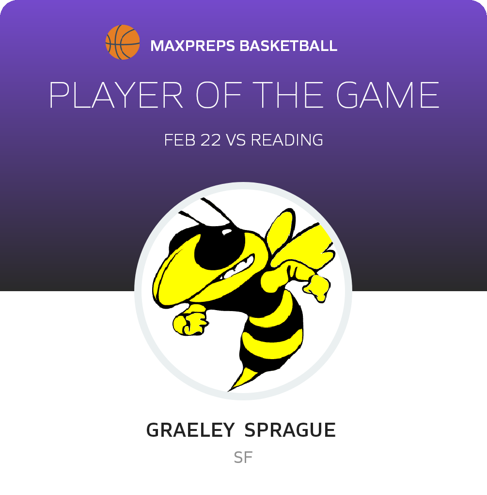 #12 Graeley  Sprague  Player of the Game badge