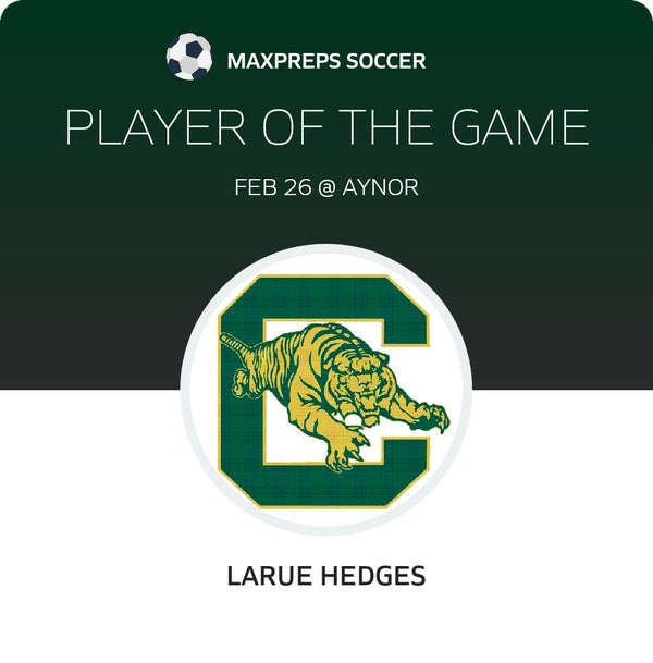 #5 Larue Hedges Player of the Game badge