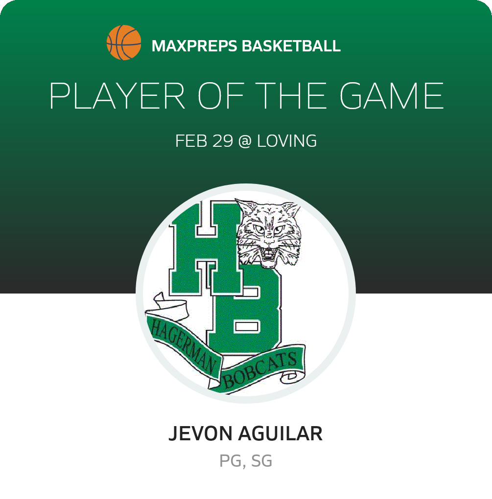 #13 Jevon Aguilar Player of the Game badge