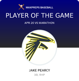 #12 Jake Pearcy Player of the Game badge