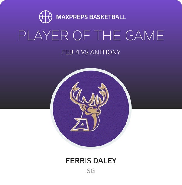 #30 Ferris Daley Player of the Game badge