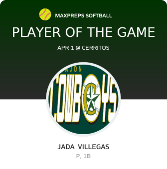 #55 Jada  Villegas Player of the Game badge
