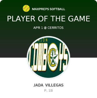 #55 Jada Villegas Player of the Game badge