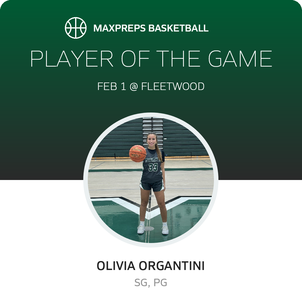 #33 Olivia Organtini Player of the Game badge