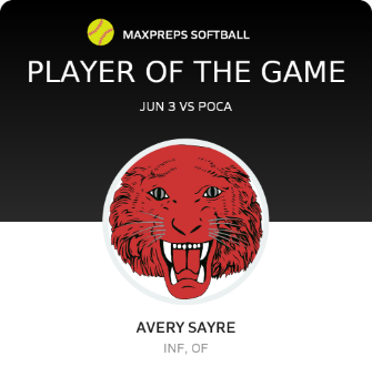 #15 Avery Sayre Player of the Game badge