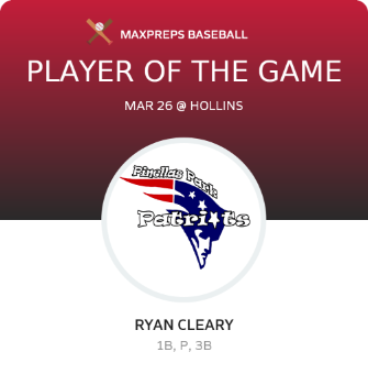 #16 RYAN CLEARY Player of the Game badge