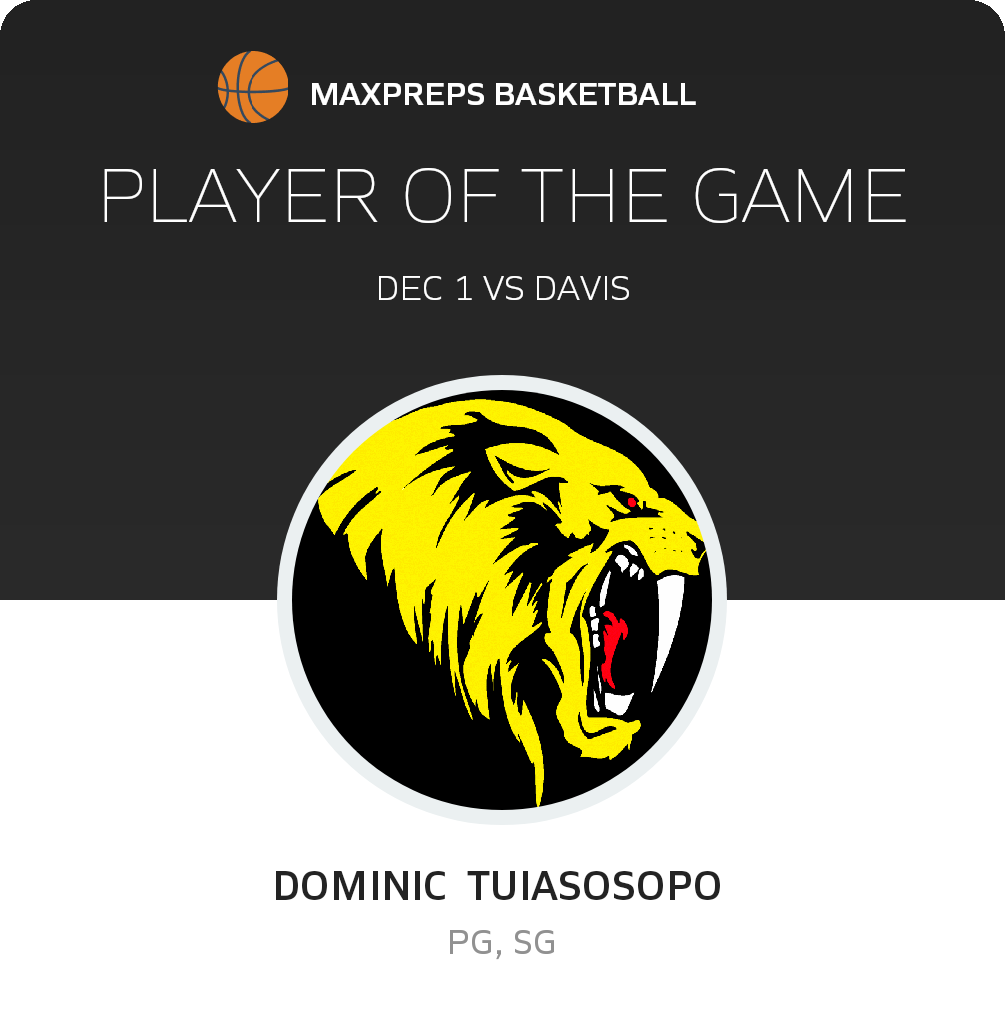 #2 D. Tuiasosopo  Player of the Game badge
