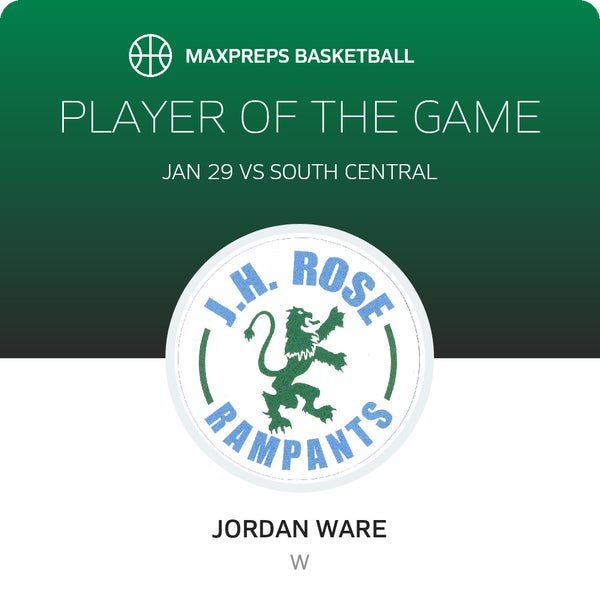 #11 Jordan Ware Player of the Game badge