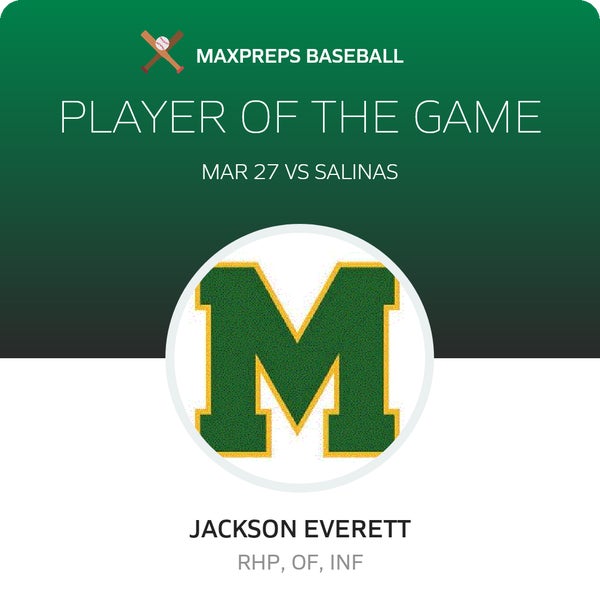 #4 Jackson Everett Player of the Game badge