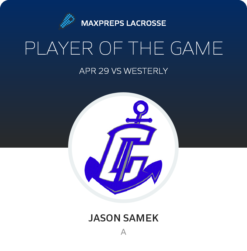 #37 Jason Samek Player of the Game badge