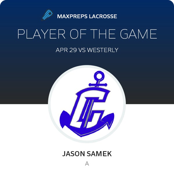 #37 Jason Samek Player of the Game badge
