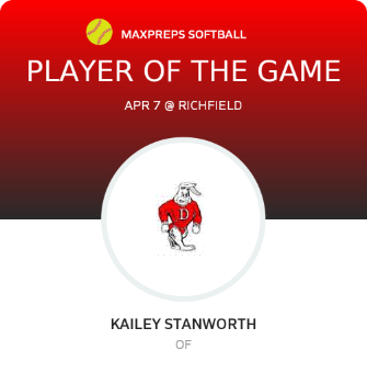 #2 Kailey Stanworth Player of the Game badge
