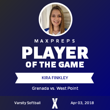 #16 Kira Finkley Player of the Game badge