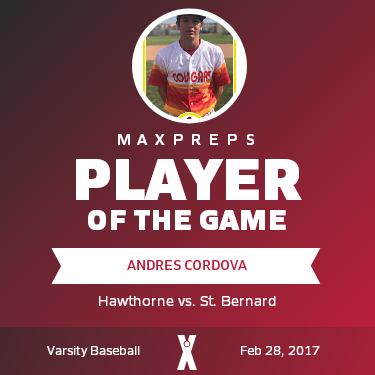 #3 Andres Cordova Player of the Game badge