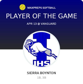 #54 Sierra Boynton Player of the Game badge