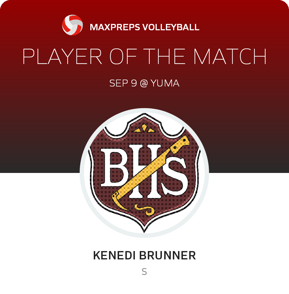 #3 Kenedi Brunner Player of the Game badge
