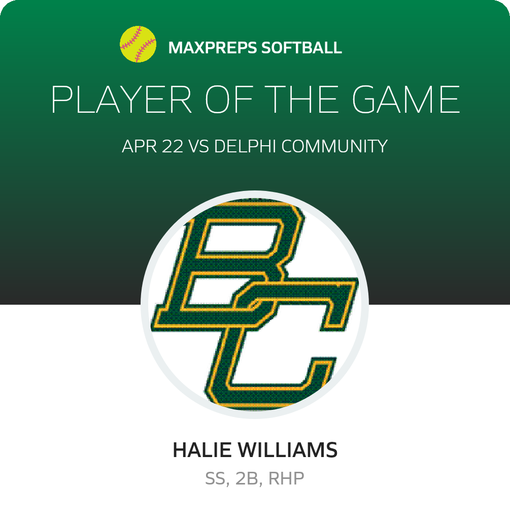 #14 Halie Williams Player of the Game badge