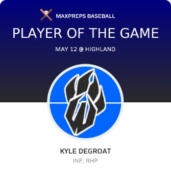 #3 Kyle DeGroat Player of the Game badge