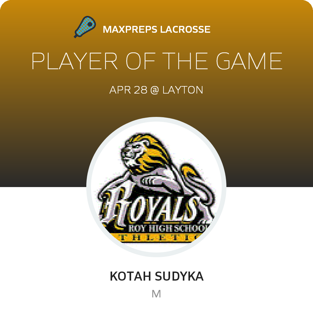 #14 Kotah Sudyka Player of the Game badge