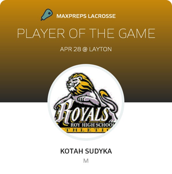 #14 Kotah Sudyka Player of the Game badge