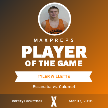 #22 Tyler Willette Player of the Game badge