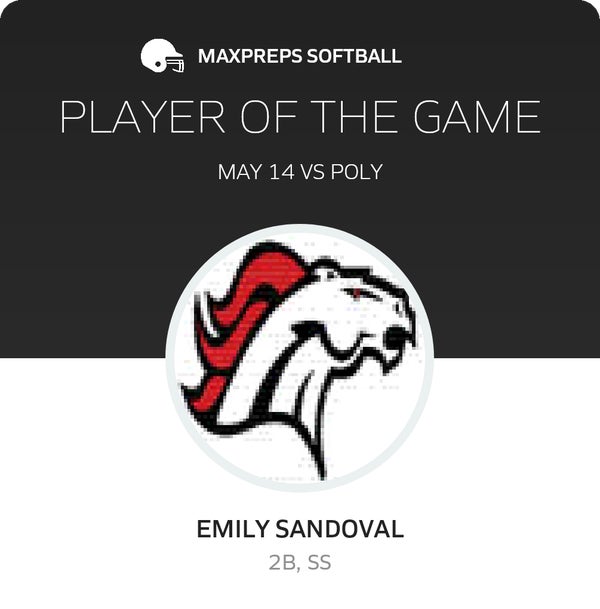 #15 EMILY SANDOVAL Player of the Game badge