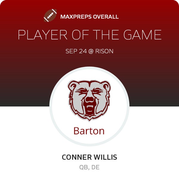 #12 Conner Willis Player of the Game badge