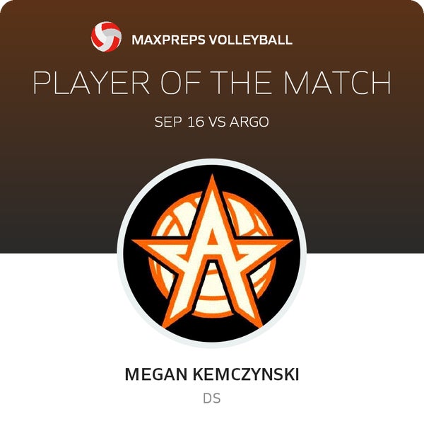 #10 Megan Kemczynski Player of the Game badge