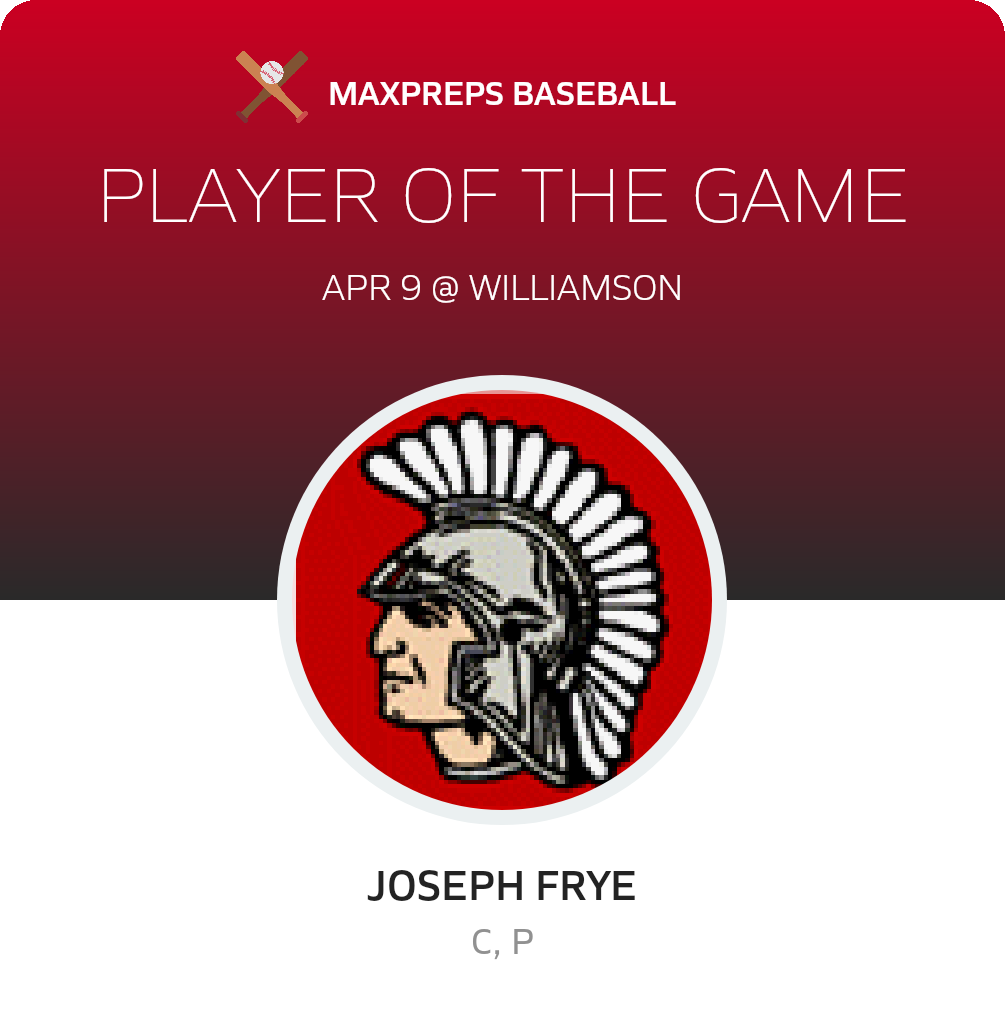 #10 Joseph Frye Player of the Game badge