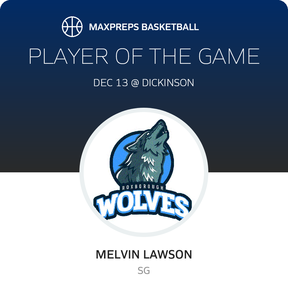 #2 Melvin Lawson Player of the Game badge
