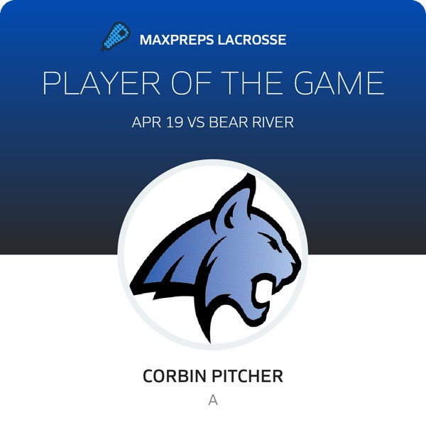 #24 Corbin Pitcher Player of the Game badge