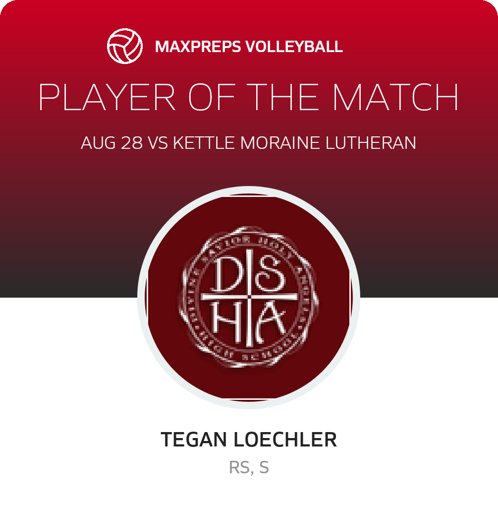 #5 Tegan Loechler Player of the Game badge