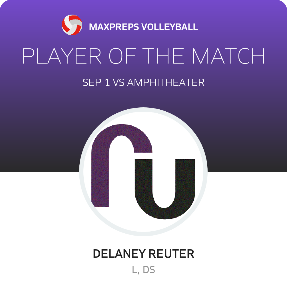 #1 Delaney Reuter Player of the Game badge