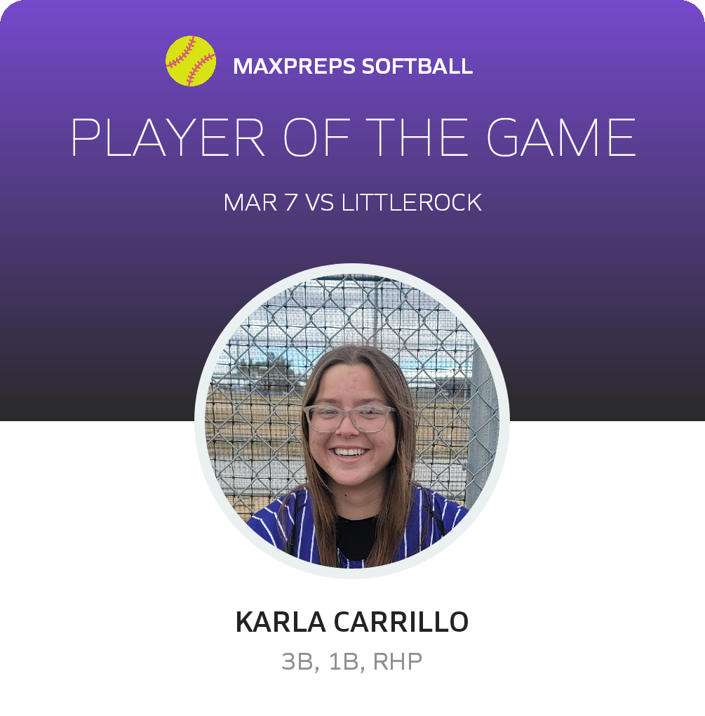 #15 Karla Carrillo Player of the Game badge