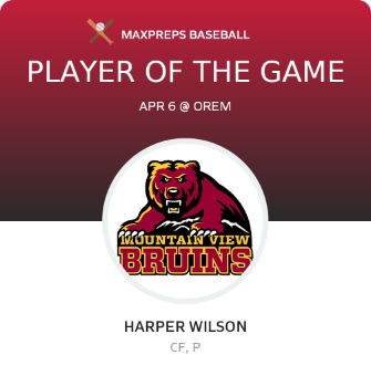 #22 Harper Wilson Player of the Game badge