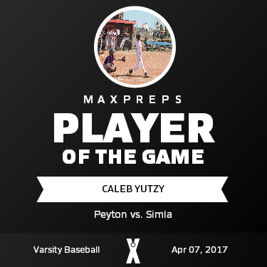 #34 Caleb Yutzy Player of the Game badge