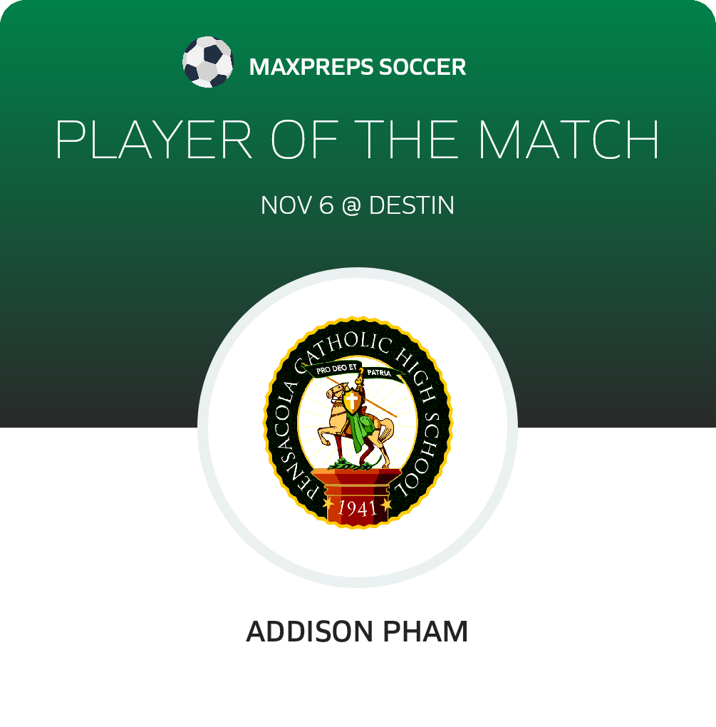 #10 Addison Pham Player of the Game badge