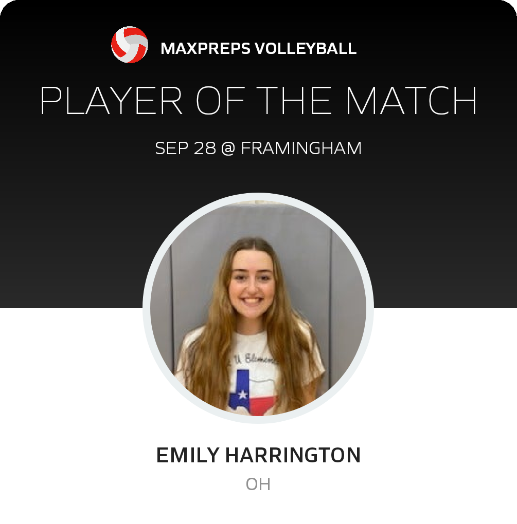 #16 Emily Harrington Player of the Game badge