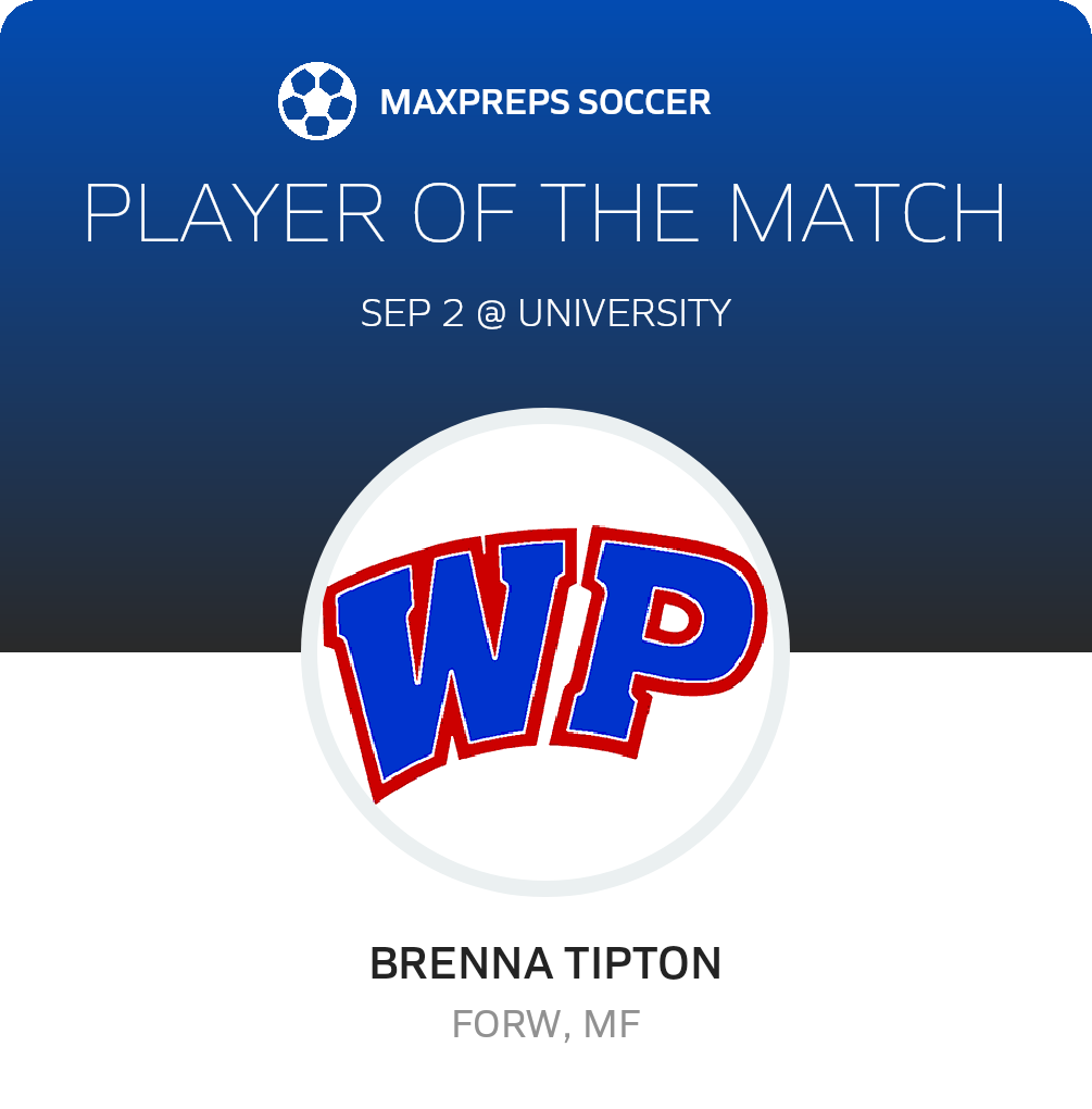 #10 Brenna Tipton Player of the Game badge