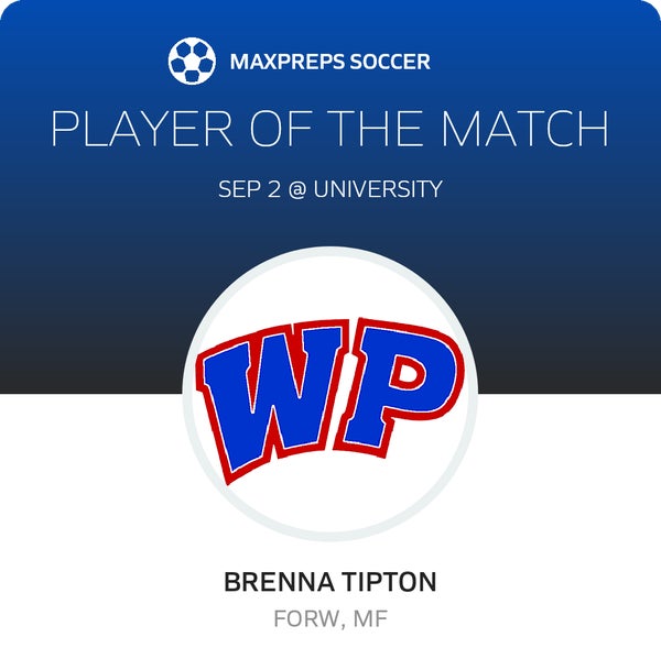 #10 Brenna Tipton Player of the Game badge