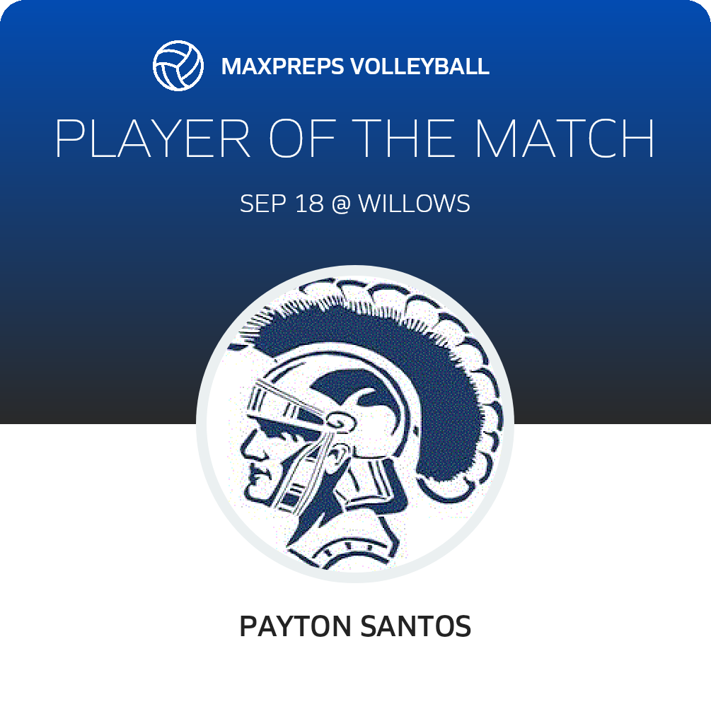 #8 Payton Santos Player of the Game badge