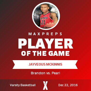 #21 Jayveous Mckinnis Player of the Game badge