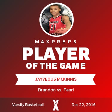 #21 Jayveous Mckinnis Player of the Game badge