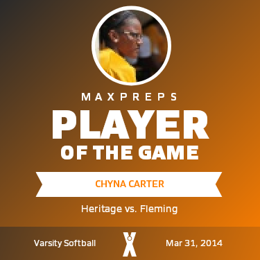 Chyna Carter Player of the Game badge