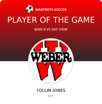 #8 Collin Jones Player of the Game badge