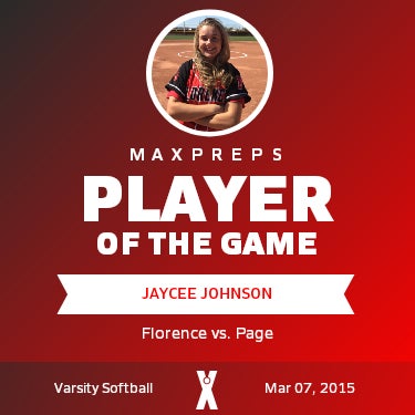 Jaycee Johnson Player of the Game badge